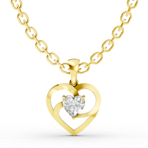 Edge of Love Pendant 1 Carat Heart