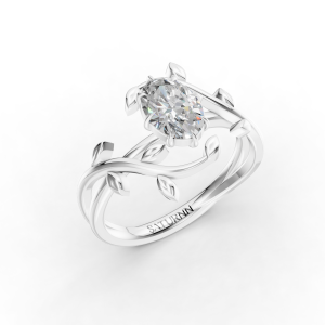 Magical Floral 1 Carat Oval - Silver