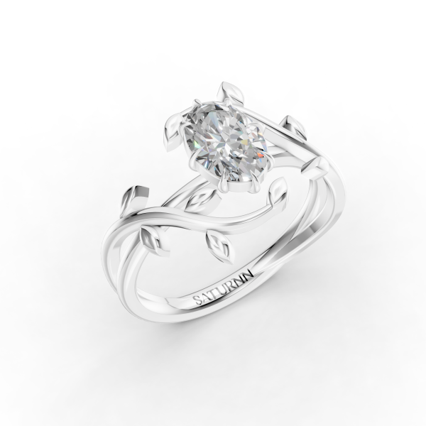 Magical Floral 1 Carat Oval - Silver