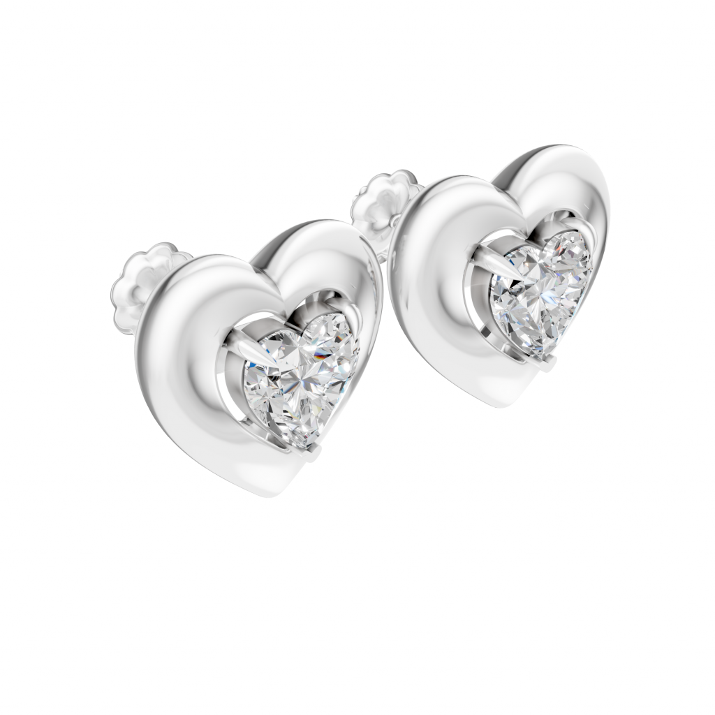 True Heart Earrings 1 Carat