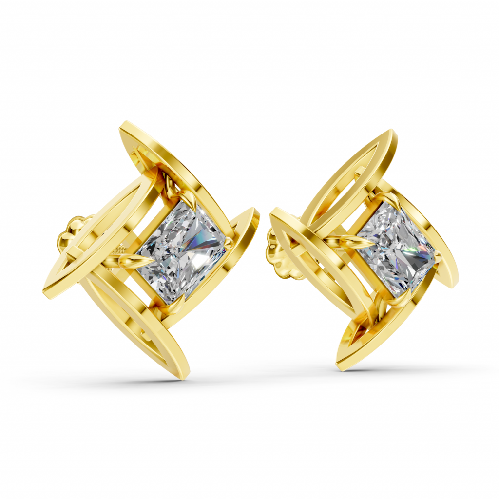 Iconic Earrings 2 Carat Radiant - Silver