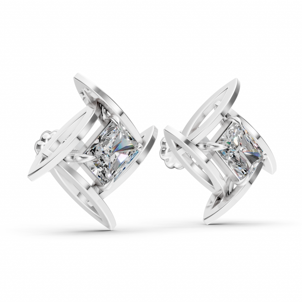 Iconic Earrings 1.5 Carat Radiant - Silver
