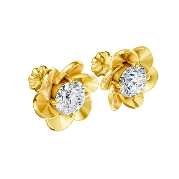 Flora Luxe Earrings 1 Carat Round