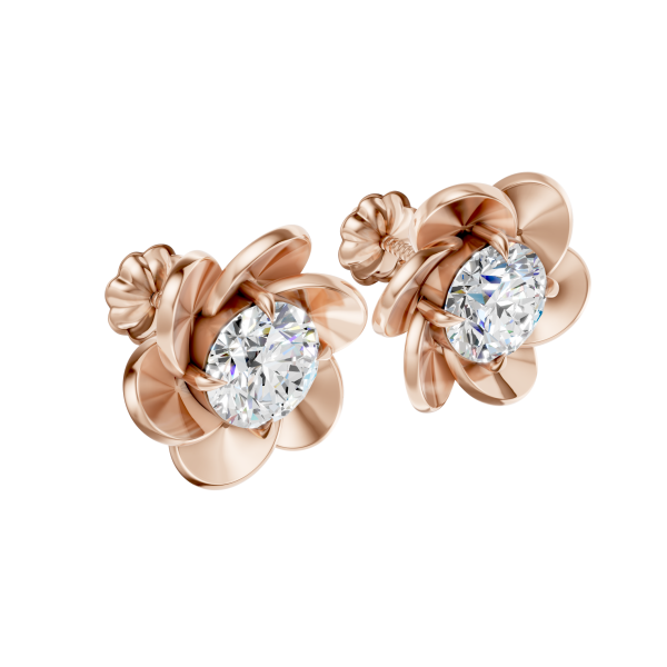 Flora Luxe Earrings 2 Carat Round
