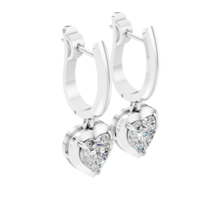 Twilight Drip Earrings 2 Carat Heart - Silver
