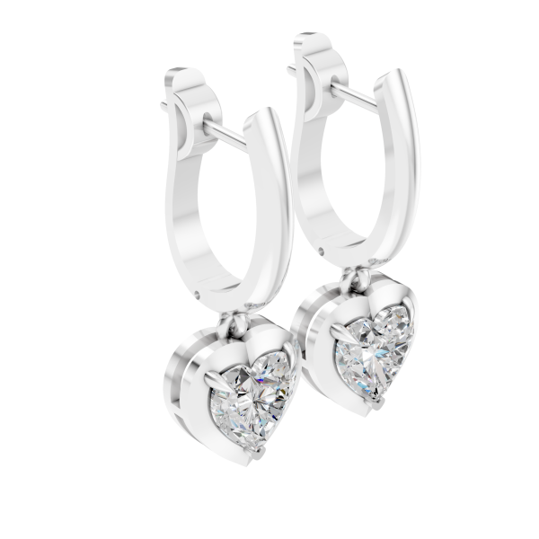 Twilight Drip Earrings 1.5 Carat Heart - Silver