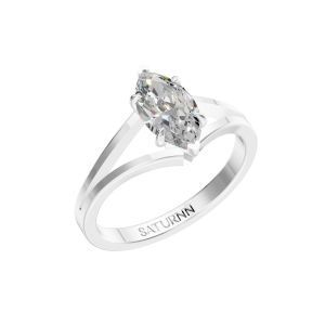 Crown Solitaire 1 Carat Marquise - Silver
