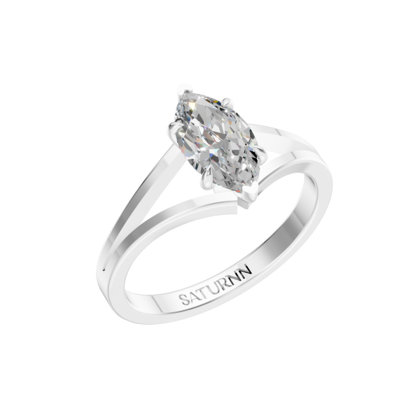 Crown Solitaire 1 Carat Marquise - Silver