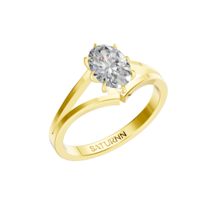 Crown Solitaire 1 Carat Oval - Silver