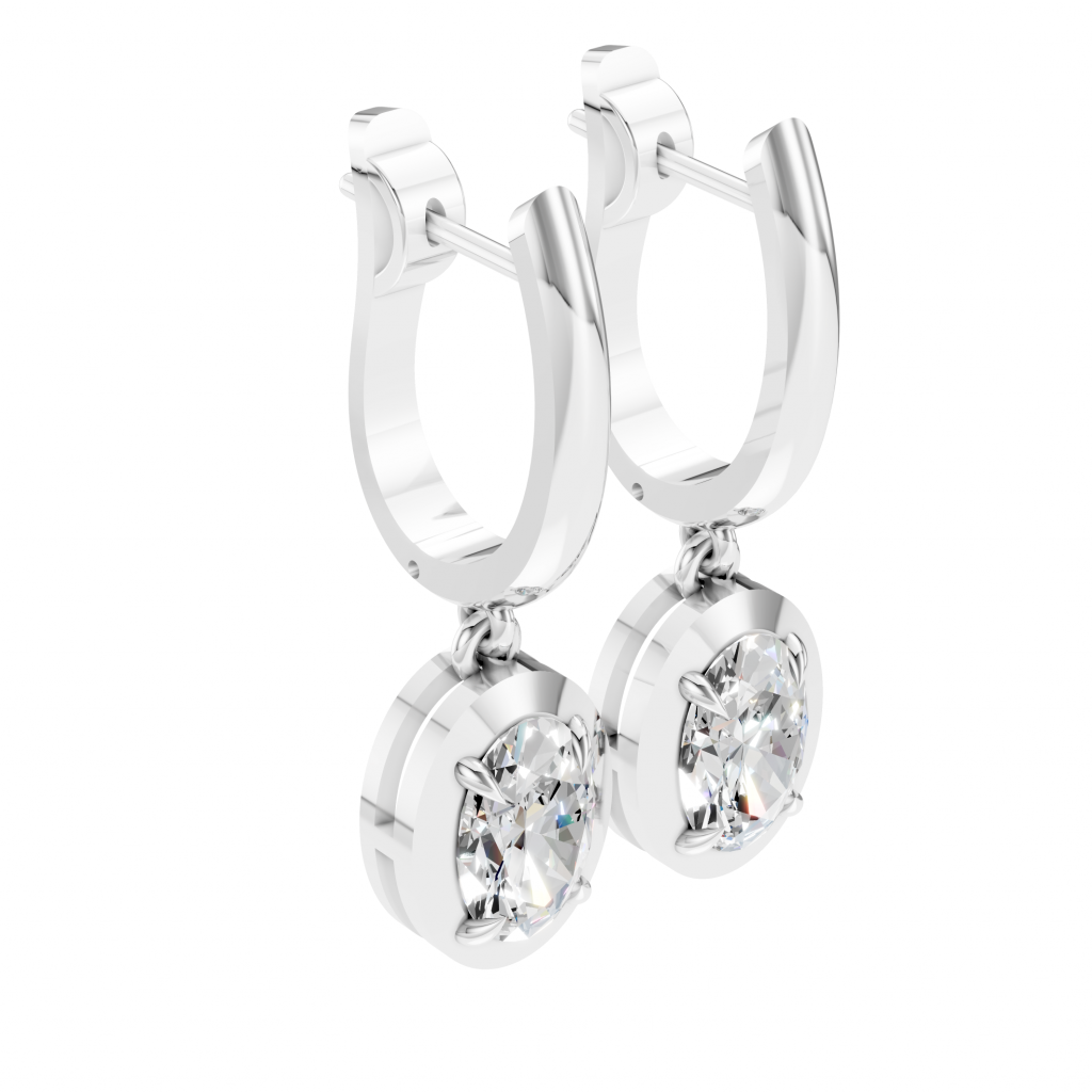 Twilight Drip Earrings 2 Carat Oval - Silver