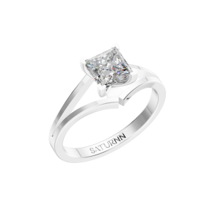 Crown Solitaire 1 Carat Princess - Silver