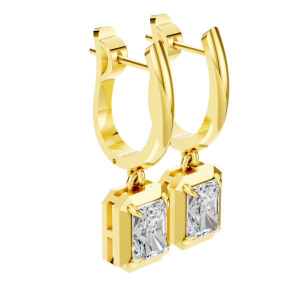 Twilight Drip Earrings 1.5 Carat Radiant - Silver