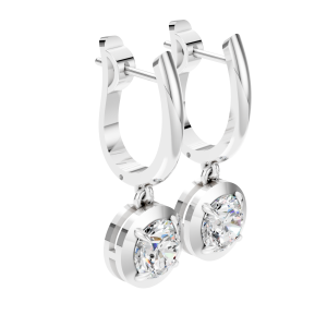 Twilight Drip Earrings 1 Carat Round - Silver