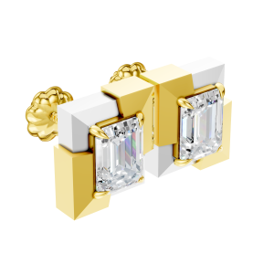 Spark Edge Earrings 2 Carat Emerald - Silver