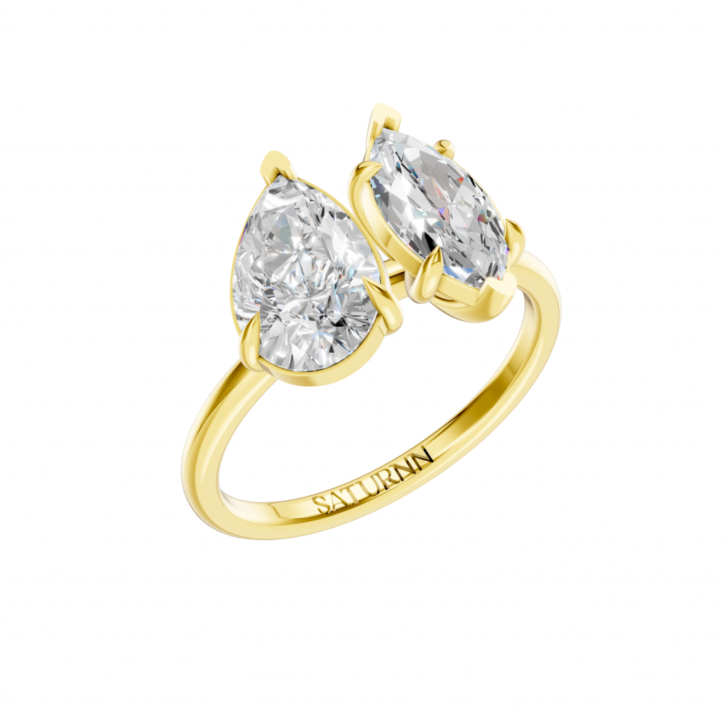 You & Me Ring Marquise/Pear - Silver