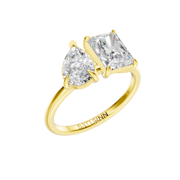 You & Me Ring Pear/Radiant - Silver