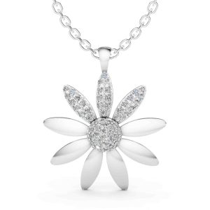 Sunflower Pendant Round - Silver