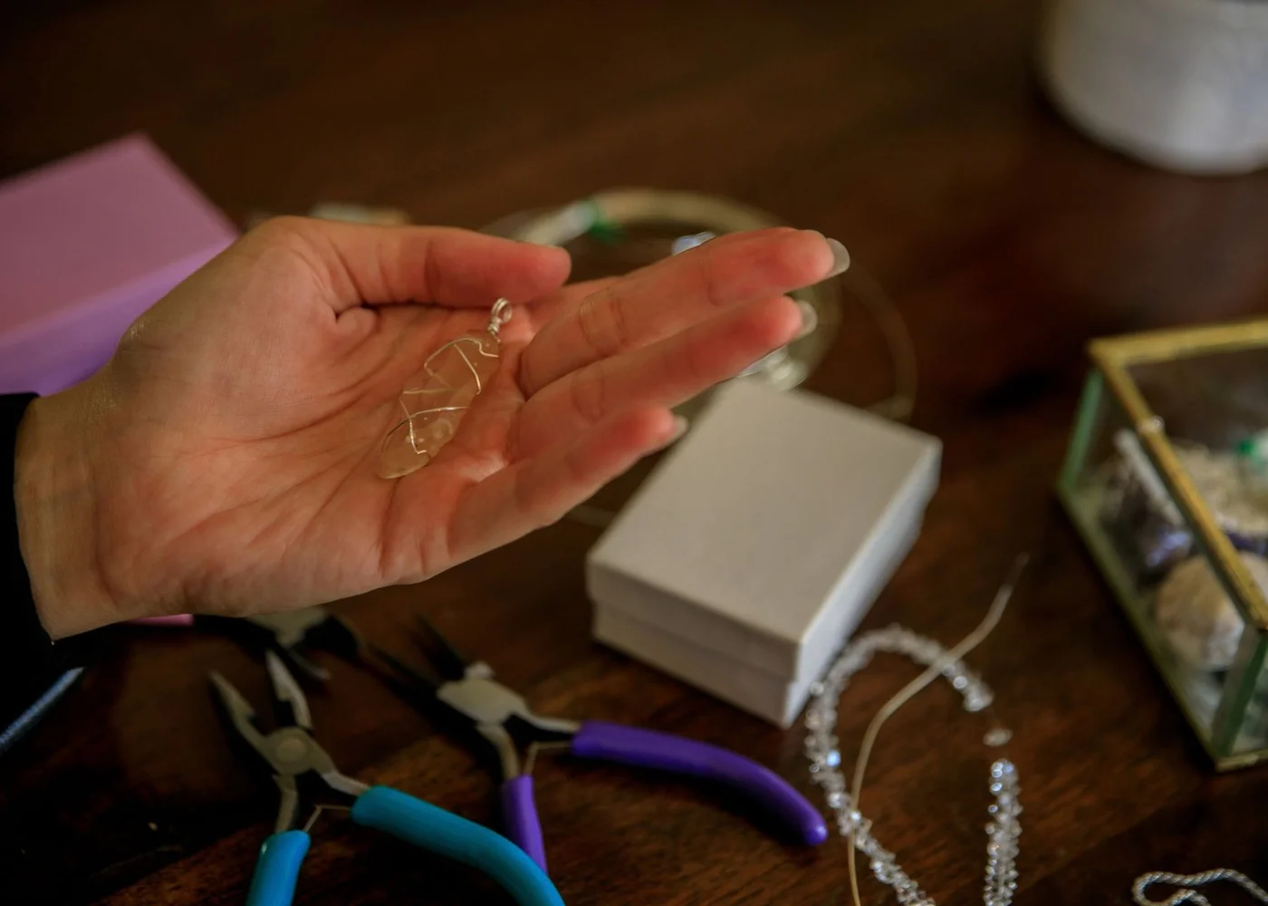 Saturnn LGD jewellery being finished by hand